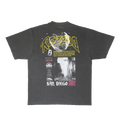 Gray t-shirt with hand screen printed design of a UFO in San Diego - Back